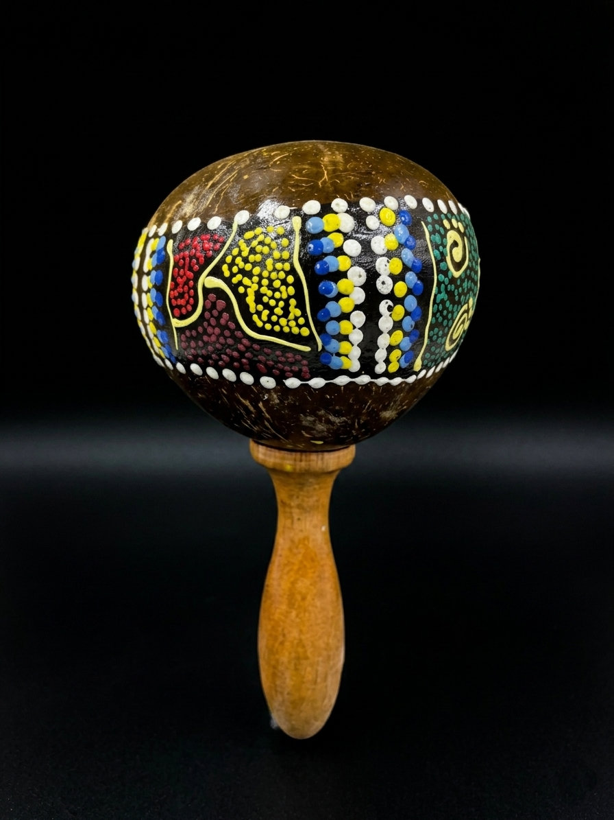 Maraca pintada a mão