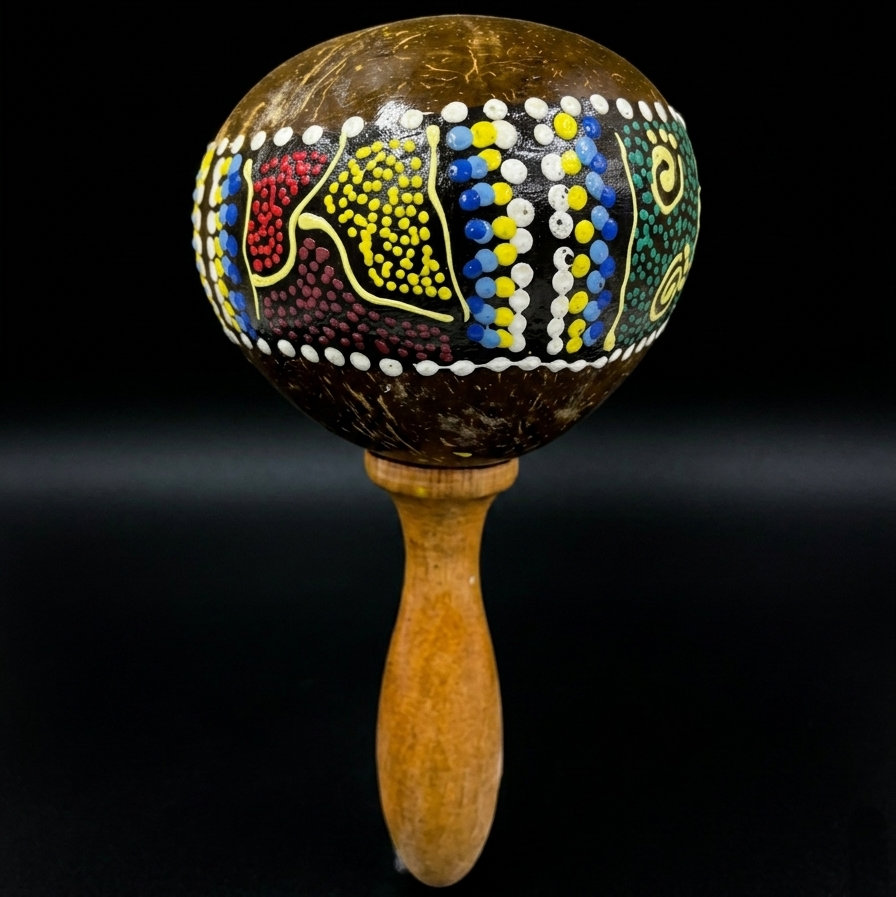 Maraca pintada a mão