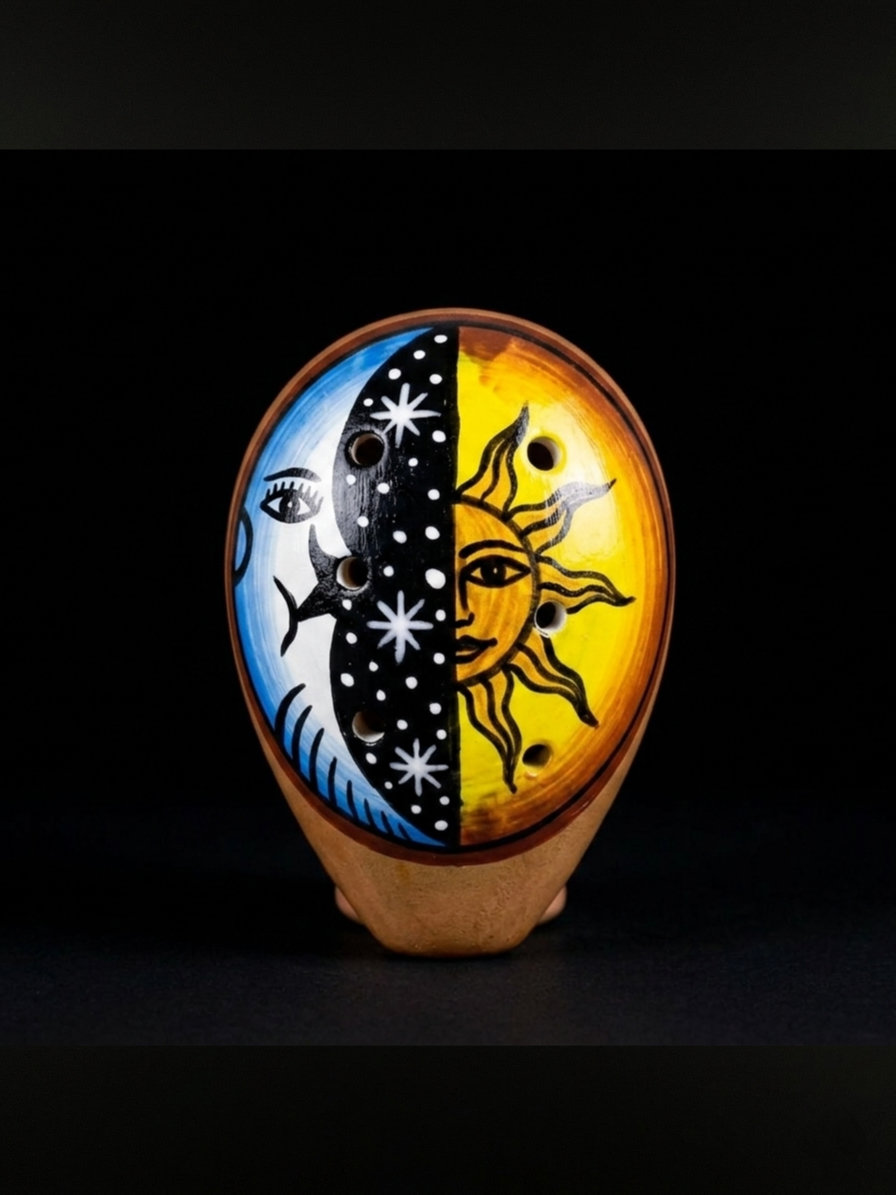 Ocarina de cerâmica Lua & Sol